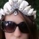Crystal mermaid crown, seashell crown, crystal crown, Mermaid headpiece, seashell crown, shell crown, festival crown, white