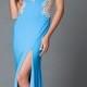 Long Dave and Johnny Prom Dress with Sheer Illusion Cut-Outs - Brand Prom Dresses
