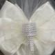 Ivory Bling Wedding Pew Bows Church Aisle Decorations