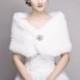 Bridal fur stole, Ivory Faux Fur Shawl, wedding winter jacket wrap, white cape evening shrug bolero bridesmaid accessories