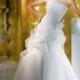 Simple A-line One Shoulder Beading Ruching Hand Made Flowers Sweep/Brush Train Organza Wedding Dresses - Elegant Evening Dresses