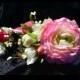 Pink Bridal Crown, Woodland Flower Crown, Floral Bridal Crown, Wedding Crown, Boho Flower Crown, Rose Flower Crown, Pink Ivory Flower Crown
