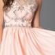 Short Sleeveless Dress with Jewel Embellished Sheer Bodice - Brand Prom Dresses