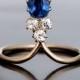 Antique Art Nouveau Sapphire Diamond Flower Ring