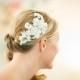 Ivory Lace Headband, Bridal Headband, Bridal Fascinator, Pearls