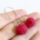 Raspberry Dangle Earrings, Raspberry Earrings, Raspberry Jewelry.