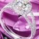 14k White Gold Danhov LE116 Per Lei Diamond Engagement Ring
