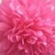 HOT PINK / 1 tissue paper pompom / birthday hot pink decorations / wedding decorations / diy / hanging poms / paper pom flowers / pompoms
