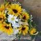 Sunflower Cascade Bouquet w Burlap Lace ~ Sunflower Bouquet ~ Wedding Flower ~ Bridal Bouquet