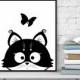 Cat print, Kitten print, Cute cats, Cat wall art, Kitten face, Butterfly print, baby nursery, Funny animals, Cat lovers, INSTANT DOWNLOAD
