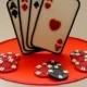 Casino Fondant Edible Cake Topper, Playing Cards Poker Cake, Men's Bachelorette Party Decorations, Las Vegas Wedding or Birthday Party, 8pcs
