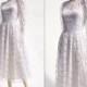 Lace Wedding Dress, Vintage Tea Length, 70s Wedding Dress, 70s Victorian Style, White Lace Dress, White Tea Dress, Lace Tea Dress,  m