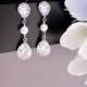 Cubic Zirconia Earrings, Wedding Earrings, Crystal Earrings, Long Earrings, Bridal Earrings, Drop Earrings, Bride, Maid of Honor, cz earring