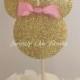 Set Of 10 Gold Minnie Mouse Silhouette Cupcake Toppers