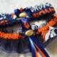 Handmade wedding garters keepsake and toss Denver BRONCOS wedding garter set