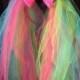 The Carrie- Neon Bachelorette Party Veil, Neon 80's Veil, Bright Pink Veil, Bachelorette Party, Bright Veil, Neon Pink Bow, Tulle Headband