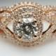 SALE Infiniti 1ct Diamond 18k Rose Gold Engagement Ring & Wedding Band Set (Complete Bridal Wedding Set) Diamond Engagement Ring Large