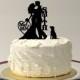 Silhouette Wedding Cake Topper with Dog, Wedding Cake Topper Bride and Groom & Dog, Silhouette Cake Topper, Silhouette Wedding Decoration,