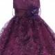 Plum Two Layer Embroidered Organza Dress Style: D736 - Charming Wedding Party Dresses