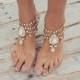 Beach Wedding Barefoot Sandals,Bridal Foot Jewelry,Boho Slave Anklet,Wedding Anklet,Bridesmaid Accessories,KEEVA Design