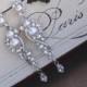 Pearl Bridal Earrings, Crystal and Pearl Dangle Earrings, Chandelier Earrings, Silver & Pearl Wedding Earrings, TILLY