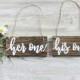 Rustic Wedding Decor, Rustic Wedding Photo Props, Engagement Photo Props, Wedding Chair Signs, Her One His Only, Her One Her Only, Mr & Mrs