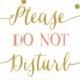 Do Not Disturb Door Hangers with Gold Confetti for Wedding Welcome Bags