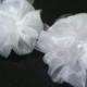 Bridal Shoe Clips 1 Pair, Wedding, Engagement, White Chiffon & Tulle Flowers, Swarovski Pearl center, Quantity, as many as Needed!