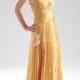 Elegante Gold in Prom Kleid mit Faltenrock - Festliche Kleider 