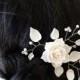 White Magnolia, Flower Hair Clips. Flower Accessories, Magnolia Wedding Hair Accessories, Wedding Hair Flower Hair, Bridal Flower Hair Pin