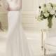 Charming A-line Long Sleeve Buttons Lace Sweep/Brush Train Chiffon Wedding Dresses - Elegant Evening Dresses
