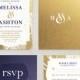 Elegant Gold and Navy Wedding Invitation with RSVP - Gold Foil Classic Wedding Invites