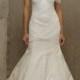 Lela Rose - Spring 2013 - Satin and Organza A-Line Wedding Dress with Illusion V-Neck Straps - Stunning Cheap Wedding Dresses