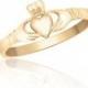 Classic Ladies Claddagh Ring in 10K Yellow Gold – Promise – Engagement – Wedding – Friendship – Loyalty - Love