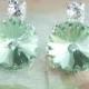 Bridesmaid Earrings,wedding Jewelry,green Bridesmaid,mint Wedding;mint Green,rivoli Earrings,swarovski Earrings,chrysolite Green Rivoli,mint
