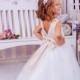 Ivory Lace Flower Girl Dress,Flower Girl Dress,Wedding Party Dress,Baby Dress, Rustic Girl Dress,White Girls Dresses,Tulle Lace Flower Girl