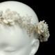 Jewelled Pearl and Crystal Flower Garland / Floral Bridal Crown - Blanca