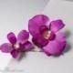 2 Orchid Bobby Pins, Dendrobium Hair Clips in Cream White with green or purple . Bridal Flower Hair Combs, Fascinators