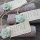 Mint Wedding Favors - Set Of 24 Mint Rolls - "Mint To Be" Favors With Personalized Tag - Burlap, Mint And Peach, Rustic, Shabby Chic