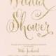 Blush Pink & Gold Bridal Shower Invitation Glitter Pastel Wedding Hens Party Script Modern FREE PRIORITY SHIPPING Or DiY Printable - Mila