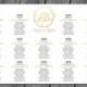 Wedding Seating Chart, Wedding Seating Sign, Seating Chart Poster, Seating Chart Printable, Seating Board, Wedding Printables - Gold Leaves