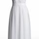 Scoop Appliques Chiffon White Ruched Floor Length