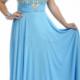 Blue Chiffon Ruched Floor Length Sweetheart Lace Up Crystals Sleeveless