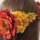 Bridal flower crown, bridal headpiece, golden yellow, wedding flower crown, woodland, fall, autumn floral crown