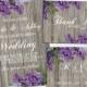 Rustic Wedding Invite // Personalized Printable Rustic Lilacs On Wood Wedding Suite // Spring Wedding // Printable Wedding Suite