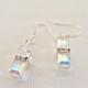 Crystal cube earrings, Crystal Bridal earrings, Crystal Prom earrings, Crystal bridesmaid earrings, Swarovski crystal earrings, UK seller