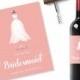 Will You Be My Bridesmaid Idea, Peach Printable Wine Label, Bridesmaid Dress Sticker, Personalised Wine Label, Maid Of Honor Wine Stickers