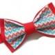 coral bow tie embroidered chevron bowtie coral blue pattern salmon wedding tie necktie groom gift baby boys photo prop mariage de saumon ЖЯ8