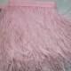 10 yards/lot Light Pink ostrich feather trimming fringe on Satin Header 5-6inch in width for Wedding Derss