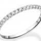 Half Eternity Wedding Band, 14K White Gold Ring, 0.12 CT Diamond Eternity Ring, Thin Gold Ring, Eternity Band Size 6.5